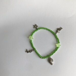 Alien starseed ocean Charm Green Beaded Anklet